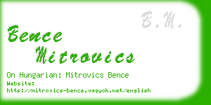 bence mitrovics business card